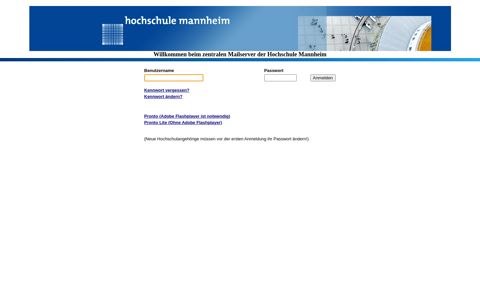 hs-mannheim.de Login page HS-Mannheim