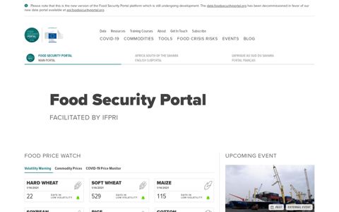 Food Security Portal: Homepage
