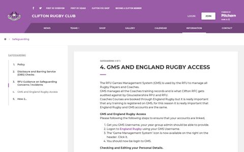 GMS and England Rugby Access - Clifton Rugby Club
