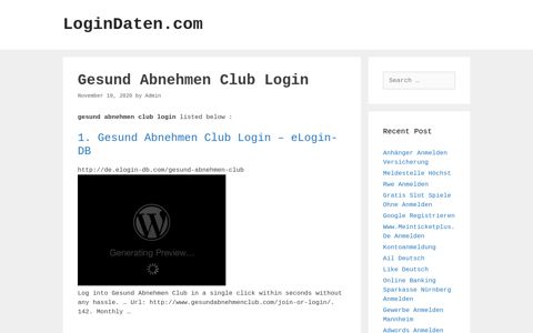 Gesund Abnehmen Club Login - LoginDaten.com