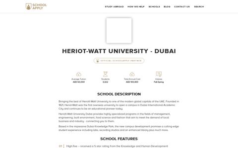 Apply 2020 | Heriot-Watt University - Dubai - SchoolApply