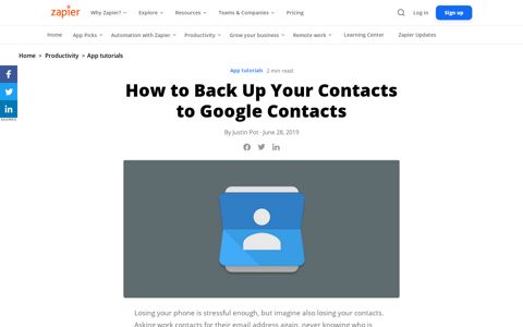 How to Back Up Your Contacts to Google Contacts - Zapier