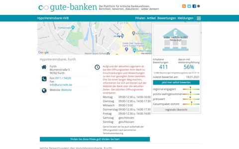 HypoVereinsbank, Fürth: Bewertungen, Öffnungszeiten ...