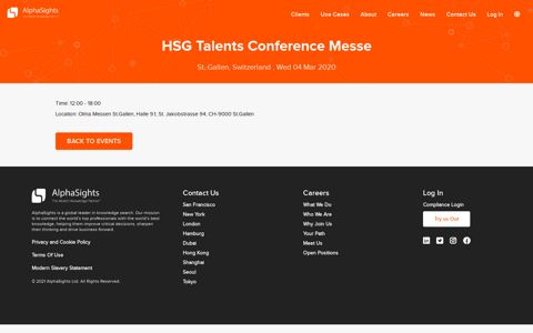 HSG Talents Conference Messe | AlphaSights
