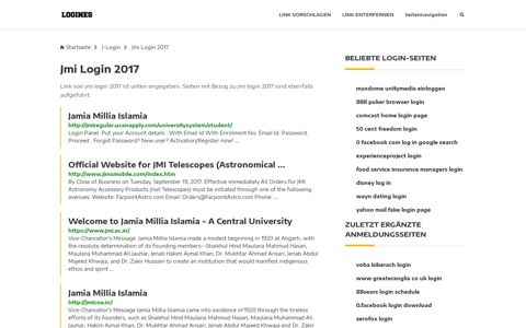 Jmi Login 2017 | Allgemeine Informationen zur Anmeldung