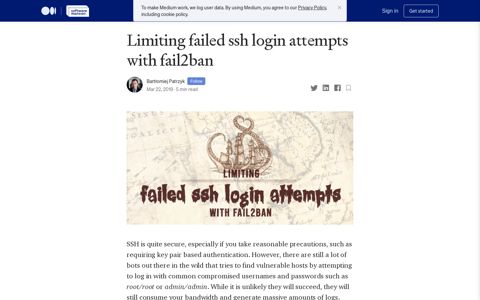 Limiting failed ssh login attempts with fail2ban | by Bartłomiej ...