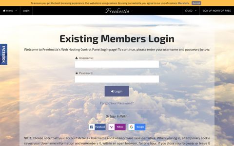 Log in to your account | Freehostia.com