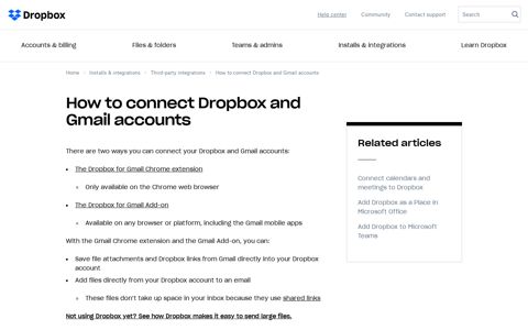 Dropbox Gmail Integration | Dropbox Help