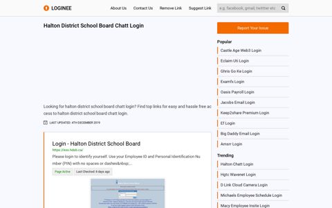 Halton District School Board Chatt Login