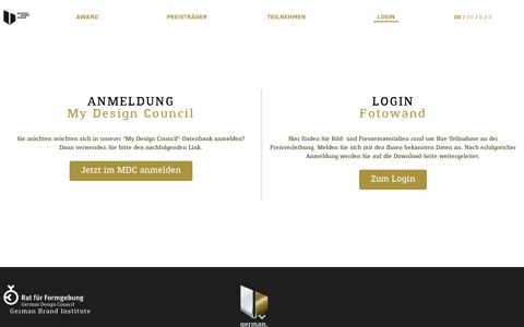 Login - German Brand Award