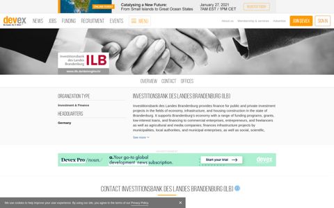 Investitionsbank des Landes Brandenburg (ILB) | Devex