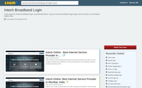 Intech Broadband Login - Loginii.com