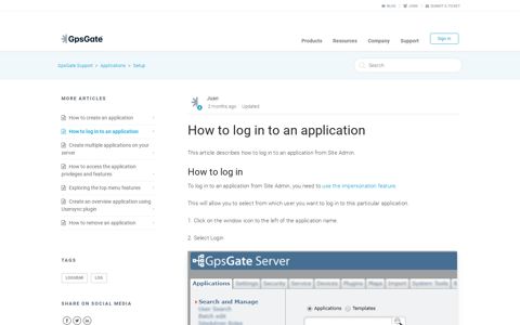 How to log in to an application – GpsGate Support