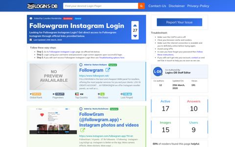 Followgram Instagram Login - Logins-DB