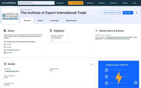 The Institute of Export International Trade - Crunchbase ...