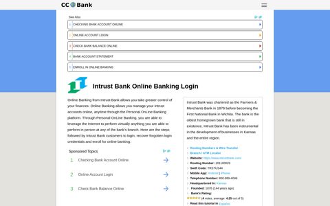 Intrust Bank Online Banking Login - CC Bank