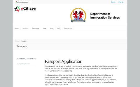 Passport Application - eCitizen - Gateway to All Government ...