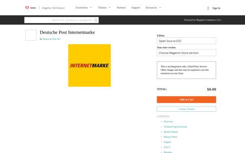 Deutsche Post Internetmarke - Magento Marketplace