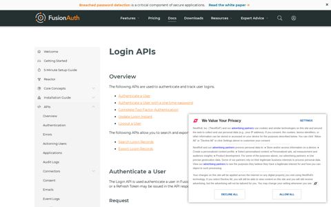Login APIs - FusionAuth