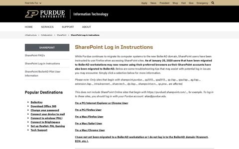 SharePoint Log-in Instructions