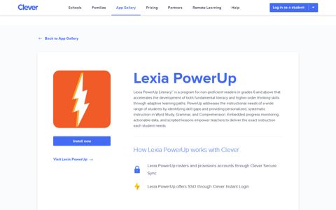 Lexia PowerUp - Clever application gallery | Clever