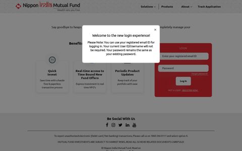 Nippon India Mutual Fund - Login