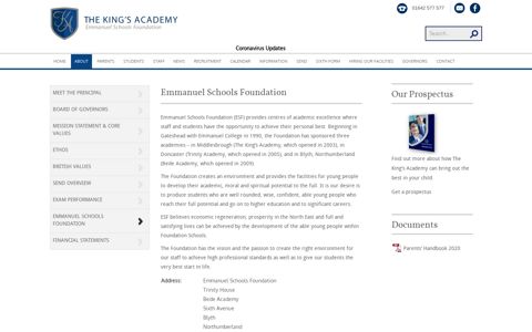 Emmanuel Schools Foundation | The King's Academy