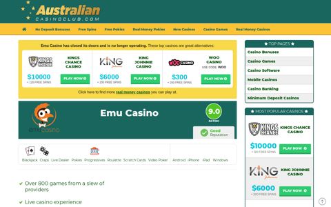 Emu Casino | Casino Closed - Australian online casino