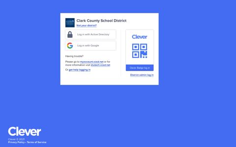 Clark County School District - Clever | Log in