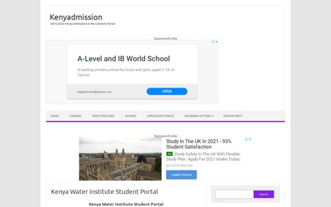 Kenya Water Institute Student Portal - Kenyadmission