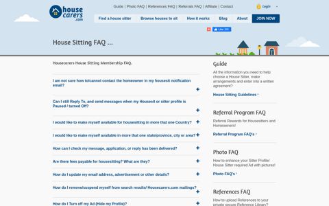 House Carers comprehensive FAQ guides, for house sitting success.