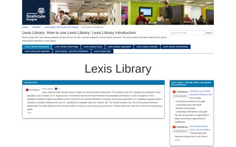 Lexis Library Introduction - Lexis Library: How to use Lexis ...