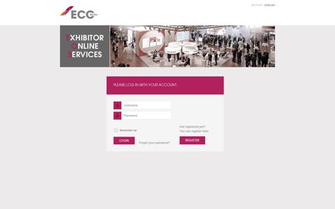 Homepage (Login) - Exhibitors Online Service