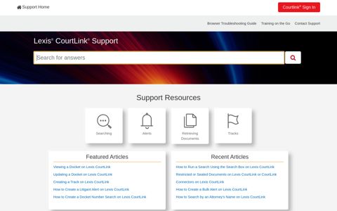 Lexis® CourtLink® Support - LexisNexis® Support Center