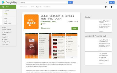 Mutual Funds, SIP, Tax Saving & more - IPRUTOUCH – Apps ...