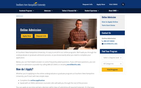 Online Admission - Southern New Hampshire University | SNHU