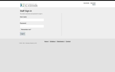 Staff Sign-in - Mobile eConduct | University of Kashmir