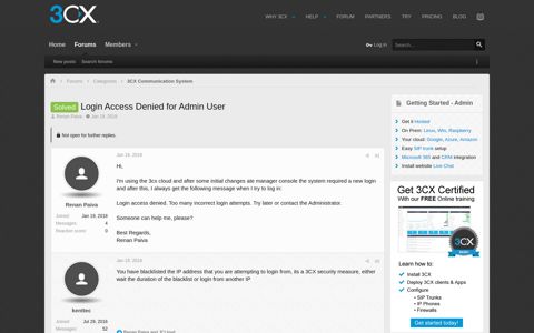 Solved - Login Access Denied for Admin User | 3CX ...