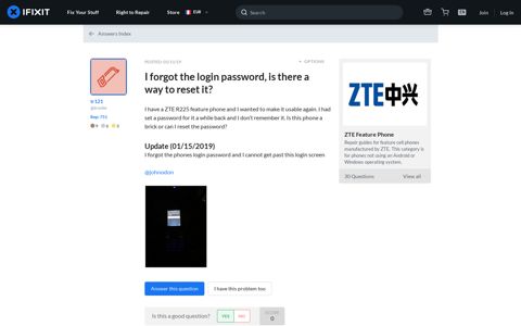 I forgot the login password, is there a way to reset it? - iFixit