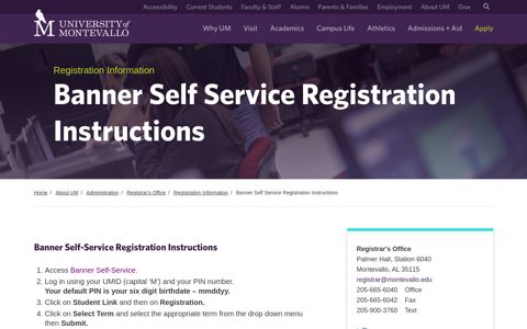 Banner Self Service Registration Instructions - The University ...