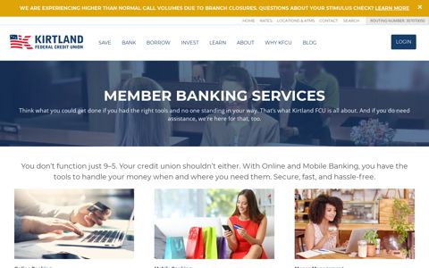 Banking Services | Kirtland Federal Credit Union