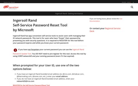 Ingersoll Rand Password Maintenance