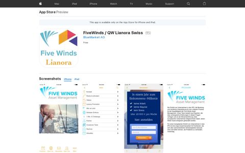 ‎FiveWinds / QW Lianora Swiss on the App Store