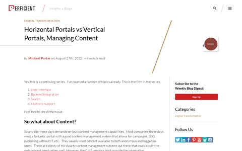 Horizontal Portals vs Vertical Portals, Managing Content ...