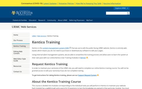 Kentico Training - Editing Web Content - URMC Web Services ...