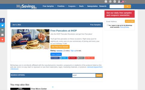 Free Pancakes at IHOP - Free Product Samples