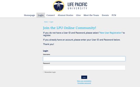 Member Login - Life Pacific University