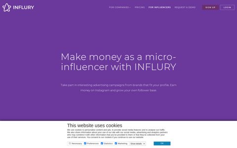 Make money as a micro-influencer with INFLURY