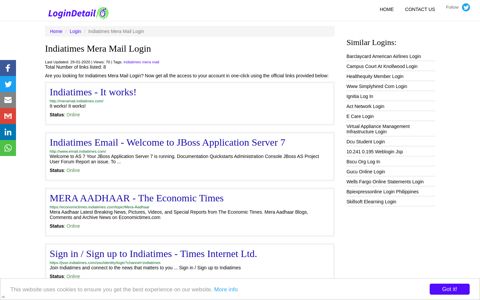Indiatimes Mera Mail Login Indiatimes - It works! - http ...