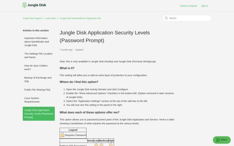 Jungle Disk Application Security Levels (Password Prompt ...